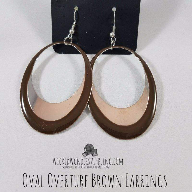 Oval Overture Brown Earrings