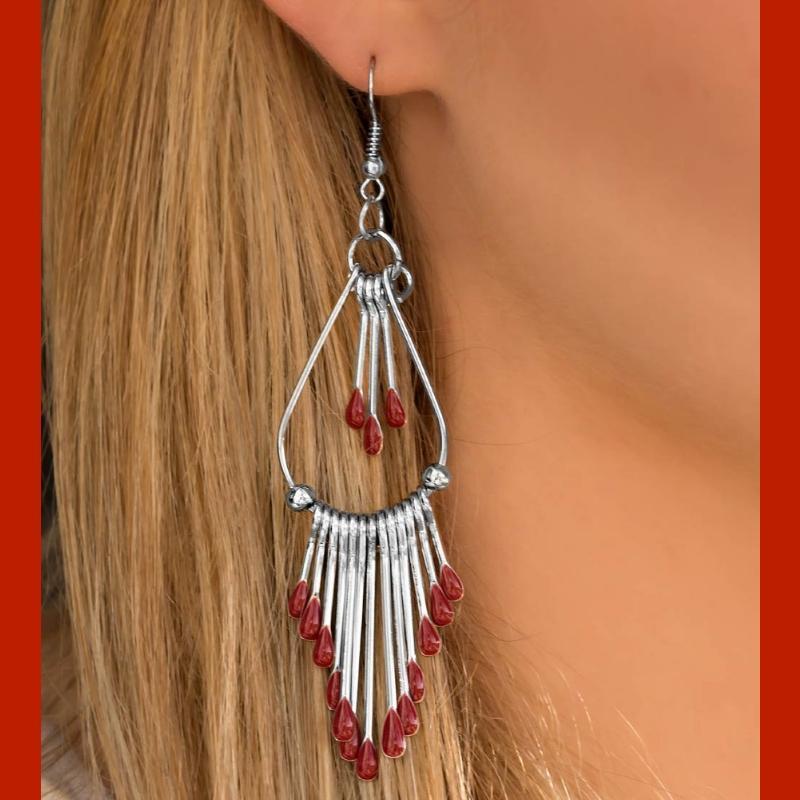 Painted Pony Red Earrings