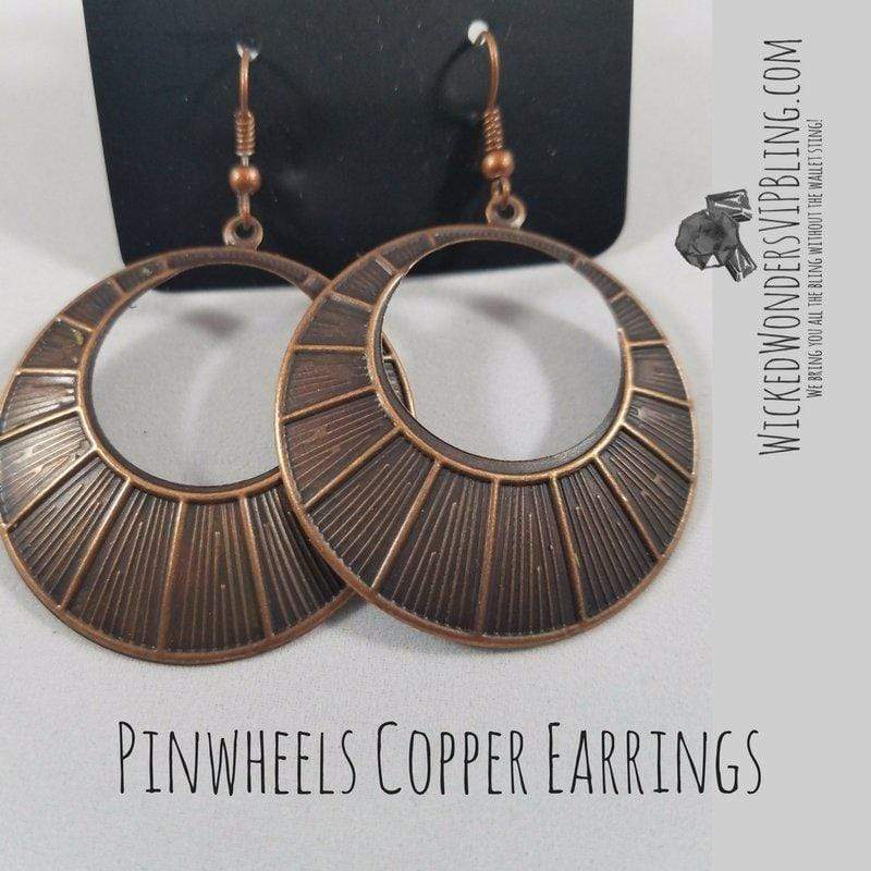 Pinwheels Copper Earrings