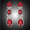 Queen of the Three Red Gem Statement Earrings