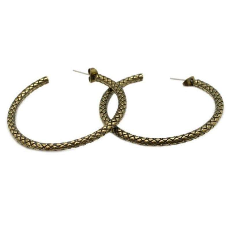 Serpentine Brass Hoop Earrings