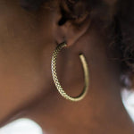 Serpentine Brass Hoop Earrings