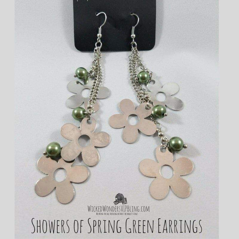 Showers of Spring Green Earrings