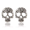 Skull City Small Silver Post Earrings