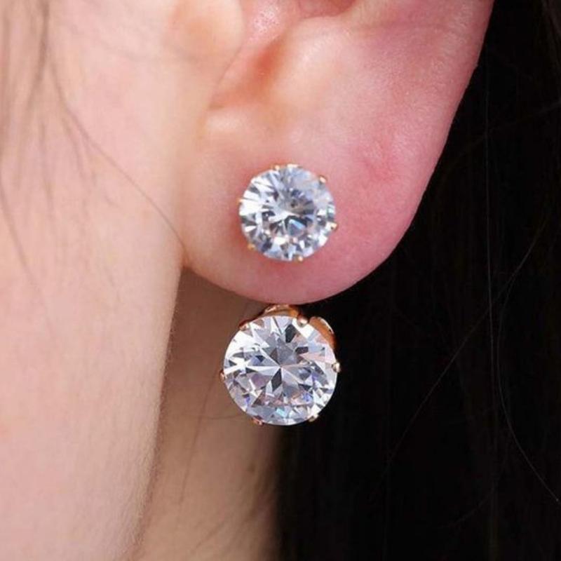 Starlet Squadron Gold & White Rhinestone Post Earrings – WICKED WONDERS