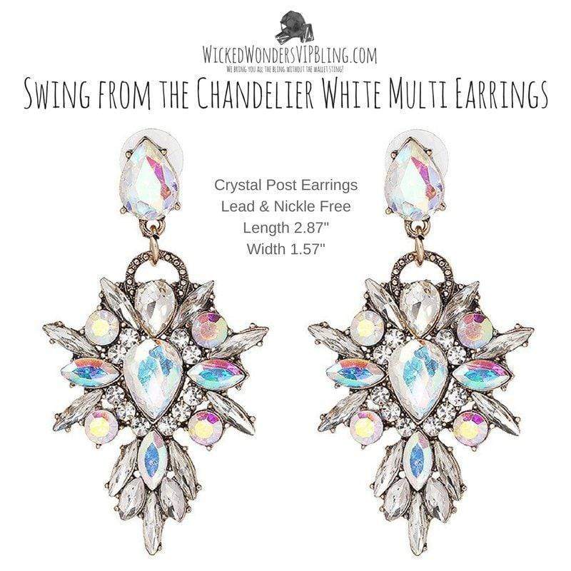 Swing from the Chandelier White Multi Earrings