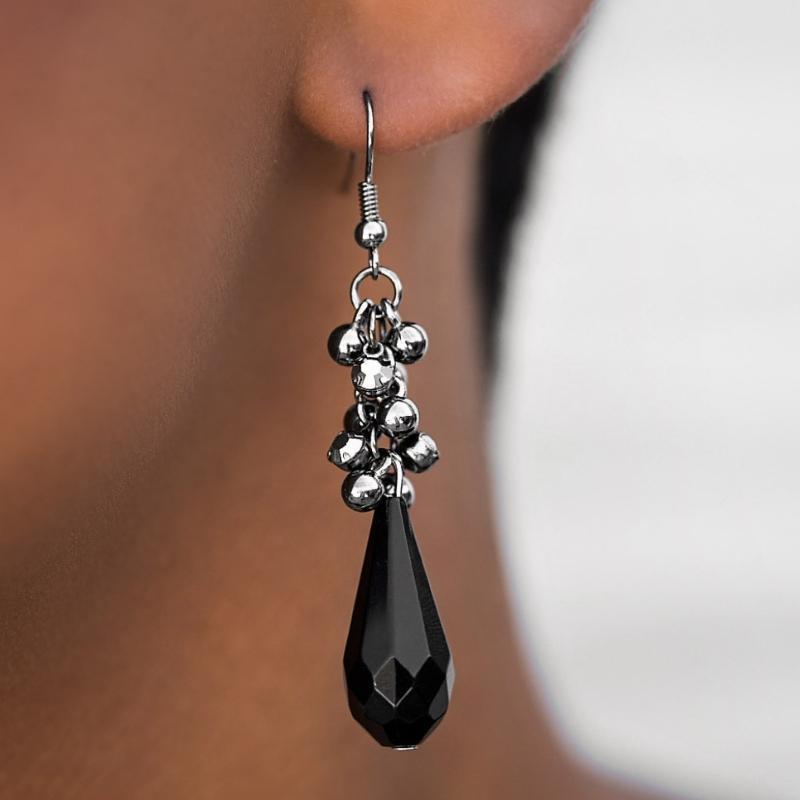The Crystal Ball Black Earrings