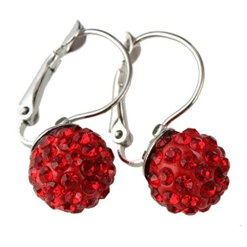 The Crystal Ball Ya'll Red Huggie Hoop Earrings
