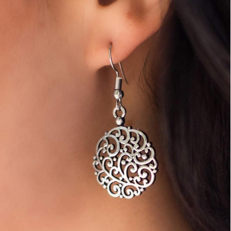 Whats Yours is VINE Silver Earrings
