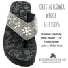 Crystal Flower Wedge Flip Flops
