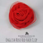English Rose Red Hair Clip