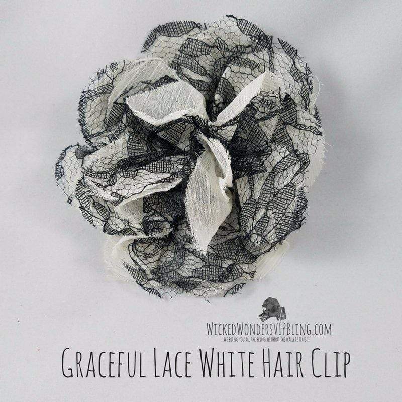 Graceful Lace White Hair Clip