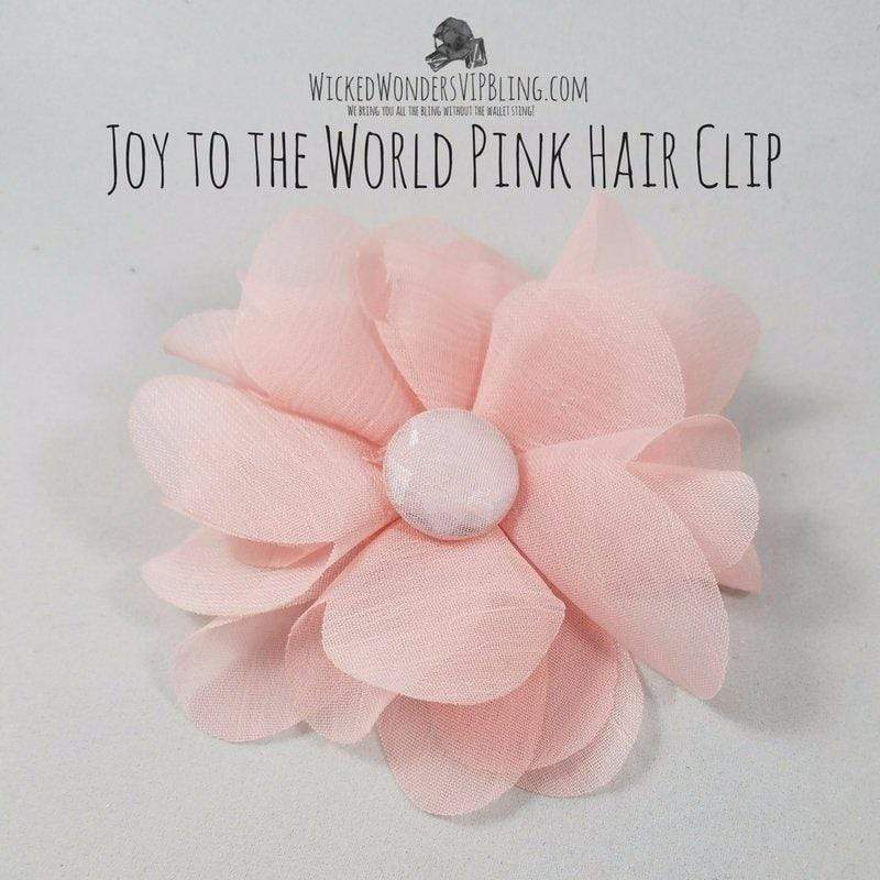 Joy to the World Pink Hair Clip and Pin