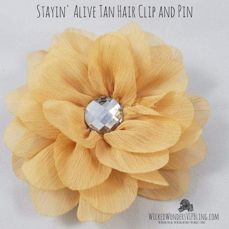 Stayin' Alive Tan Hair Clip and Pin