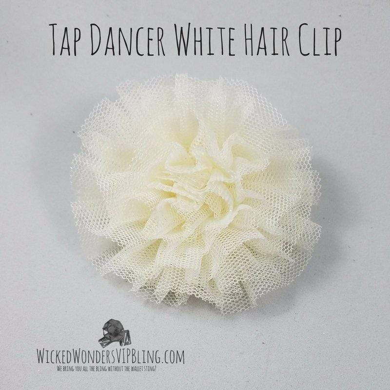 Tap Dancer White Hair Clip