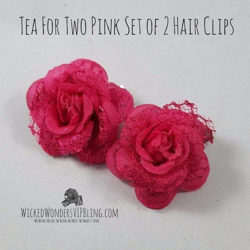 Tea For Two Pink 2 Hair Clips