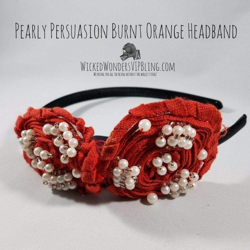Pearly Persuasion Burnt Orange Headband