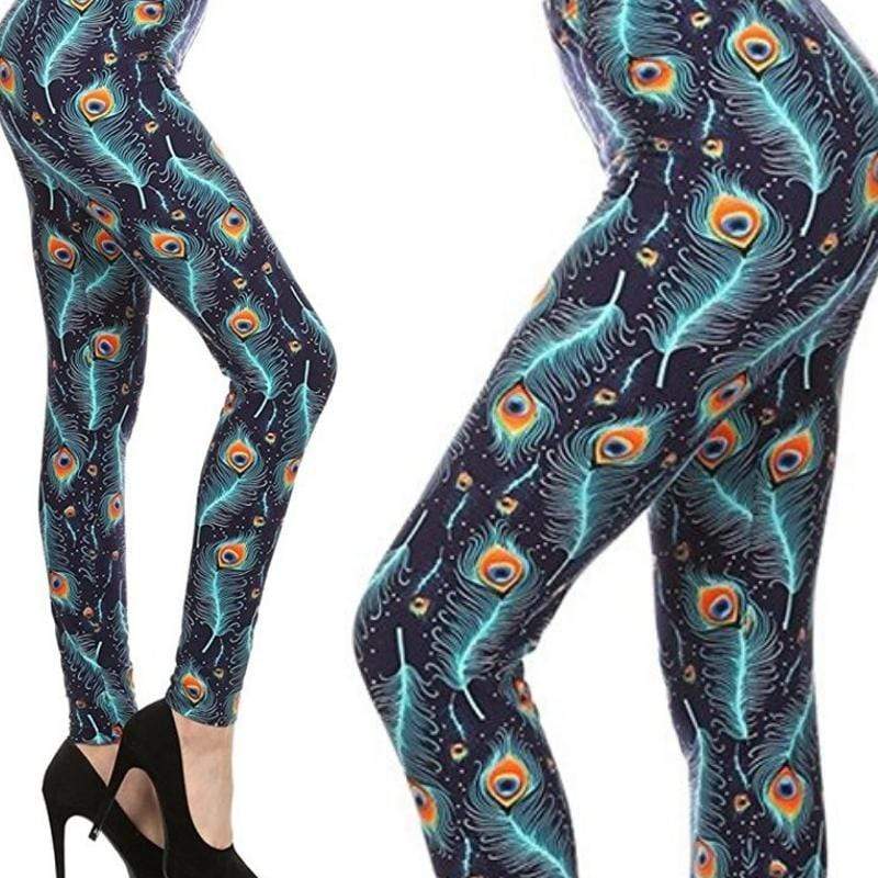 Wicked Soft Peacock Blues OS Leggings