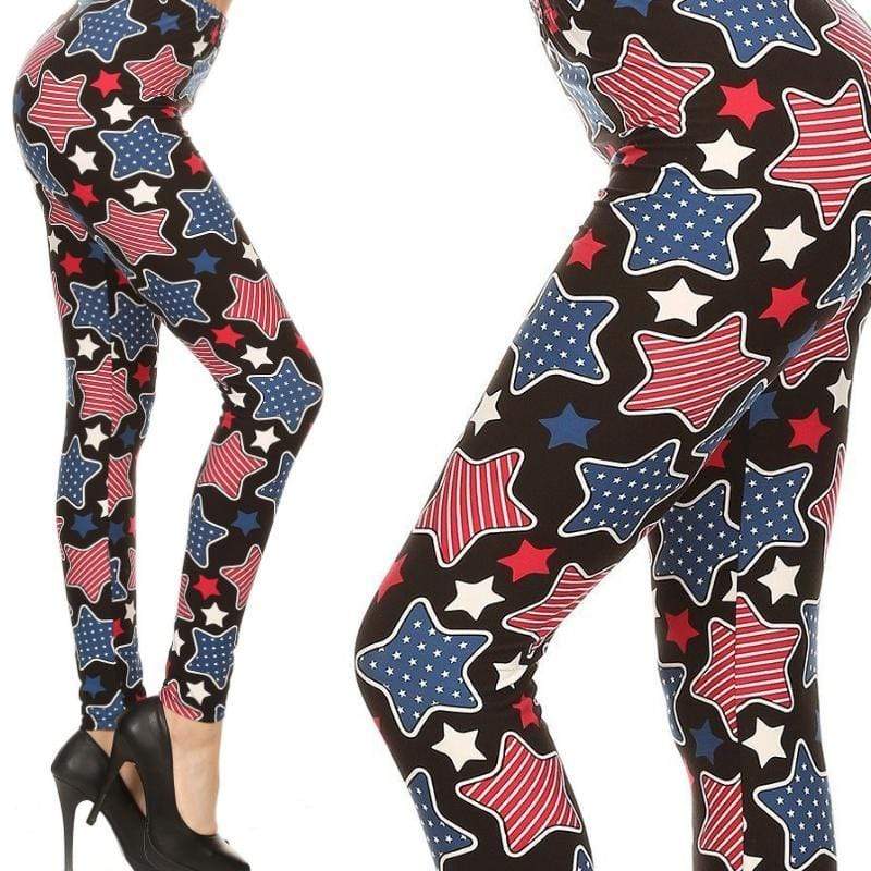 Wicked Soft Stars and Stripes Cheer OS Leggings