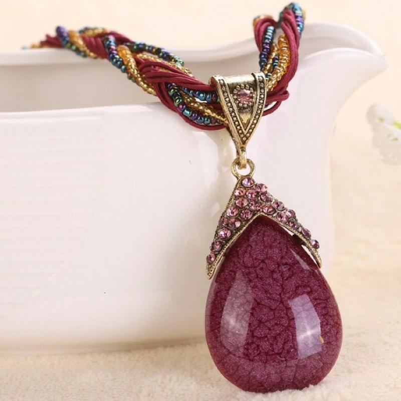 A-PEAR-antly Perfect Drop Pendant Seed Bead (Top Down) Burgundy