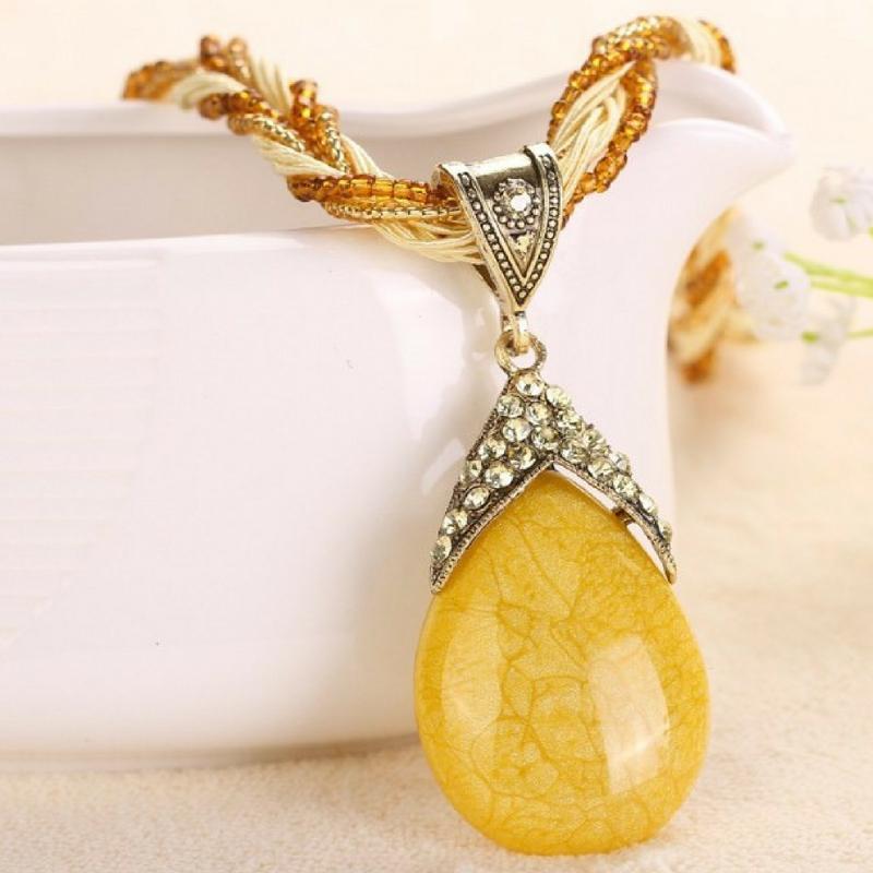 A-PEAR-antly Perfect Drop Pendant Seed Bead (Top Down) Yellow