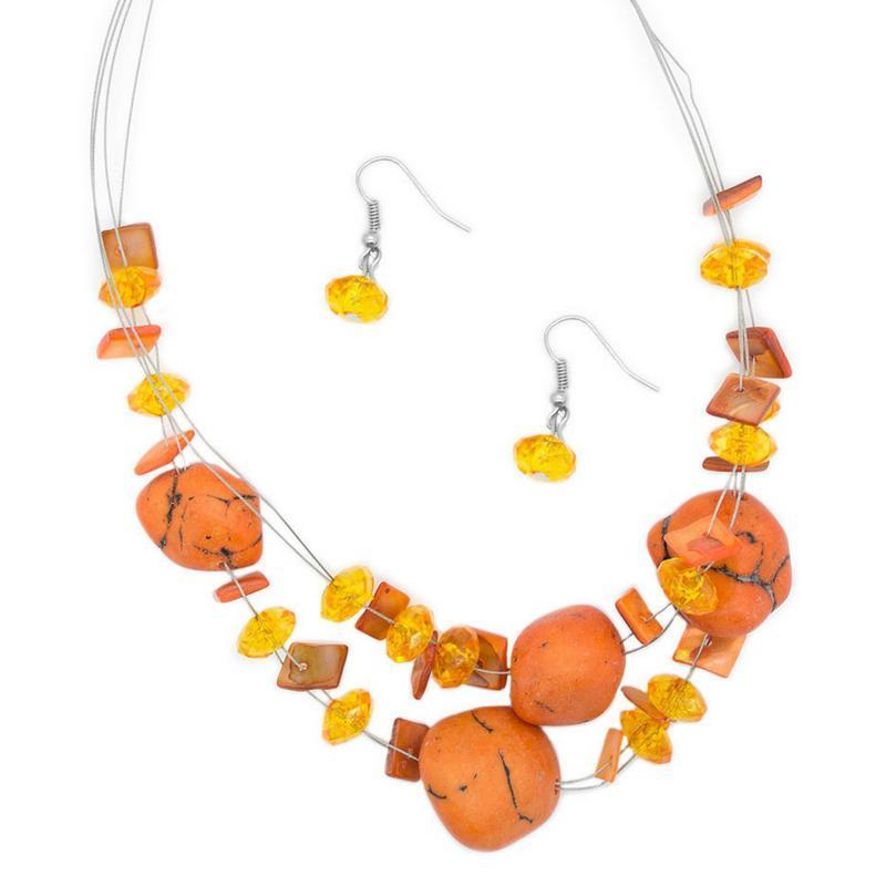 Adorably Artisan Orange Necklace
