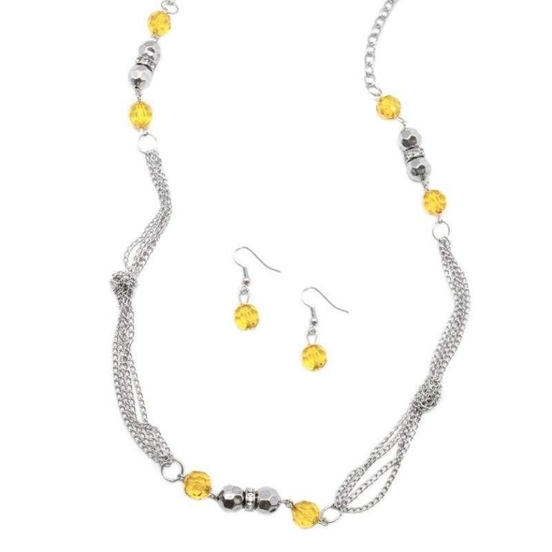 All Dolled Up Yellow Necklace