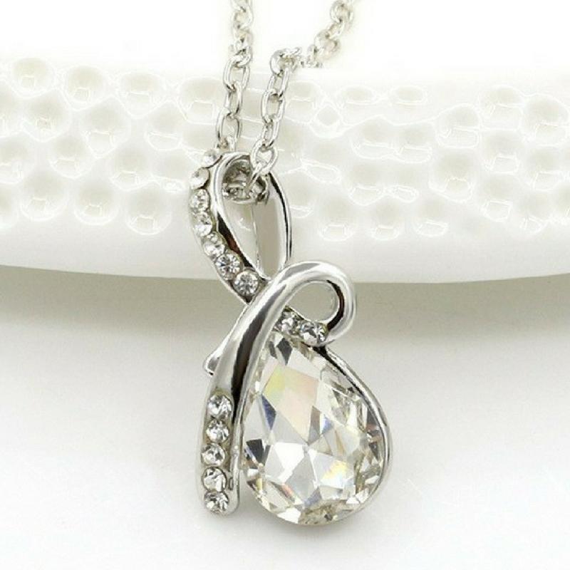 Angel Tears Clear White Gem Necklace