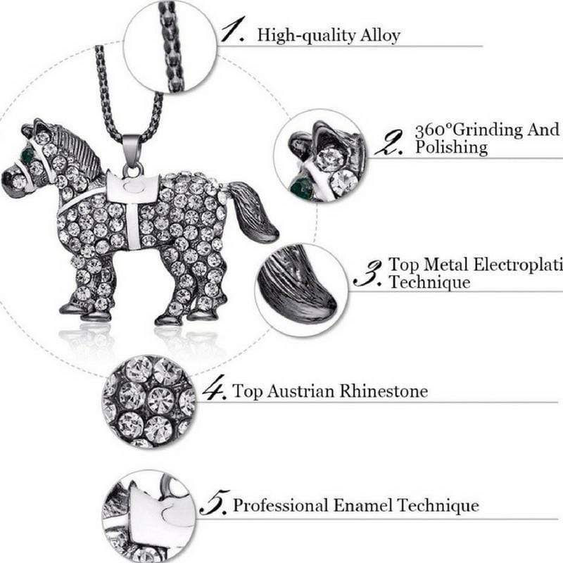 Back in the Saddle Crystal Necklace