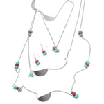 Back to the Stone Age Blue/Red Necklace