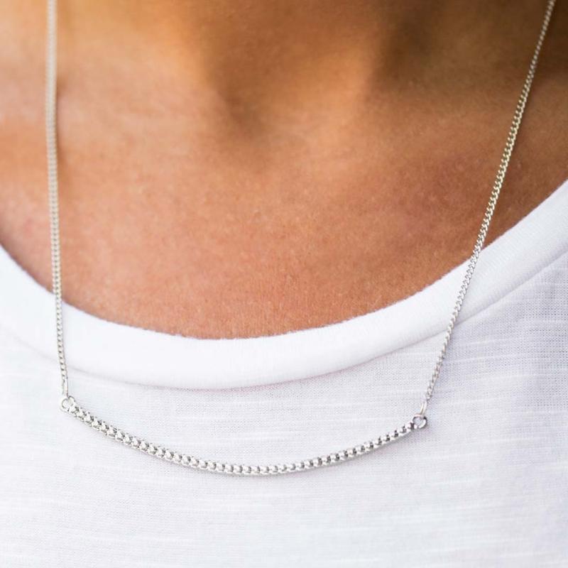 Bar Out Silver Necklace