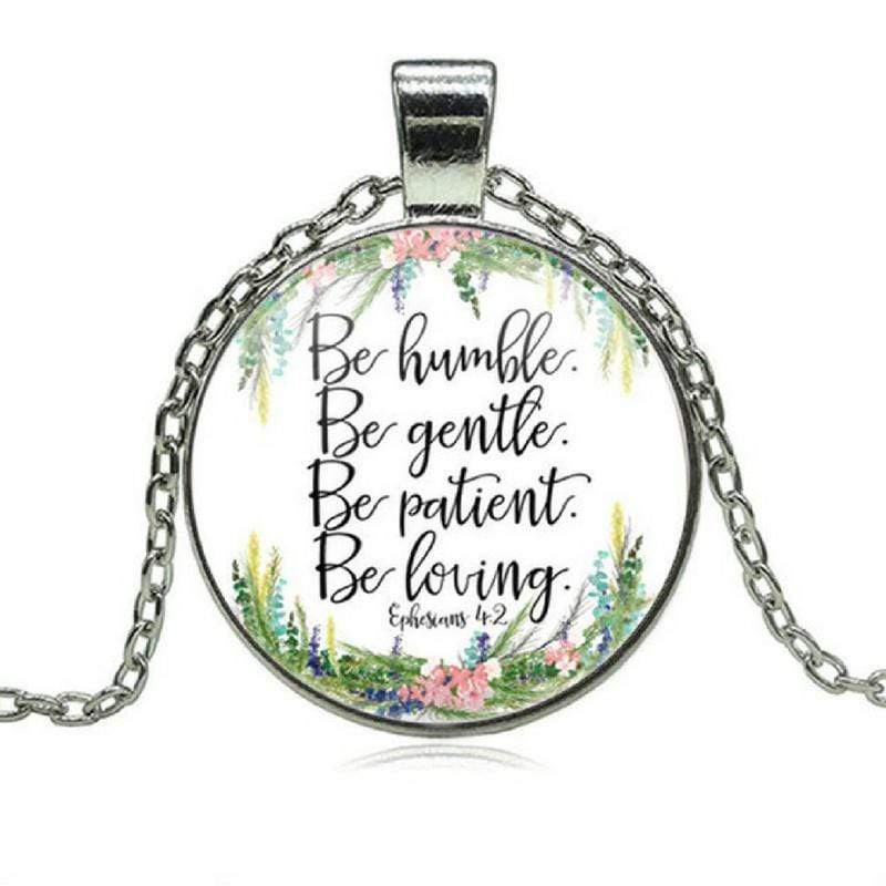 Be Humble Ephesians 4:2 Silver and Multi-Colored Necklace