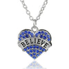 Believe In Your Heart Blue Rhinestone Necklace
