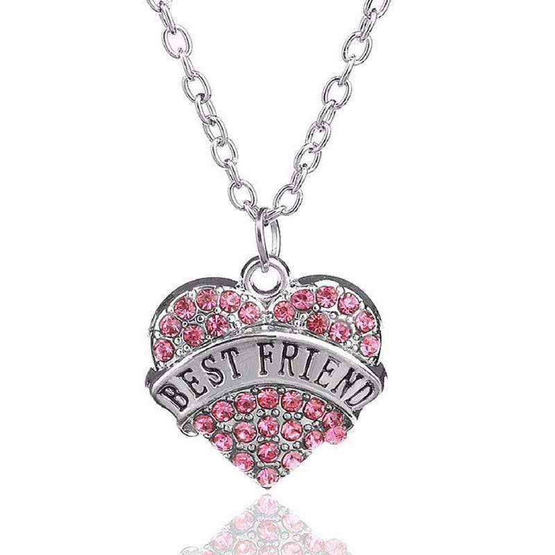 BFF's Forever Pink Rhinestone Necklace