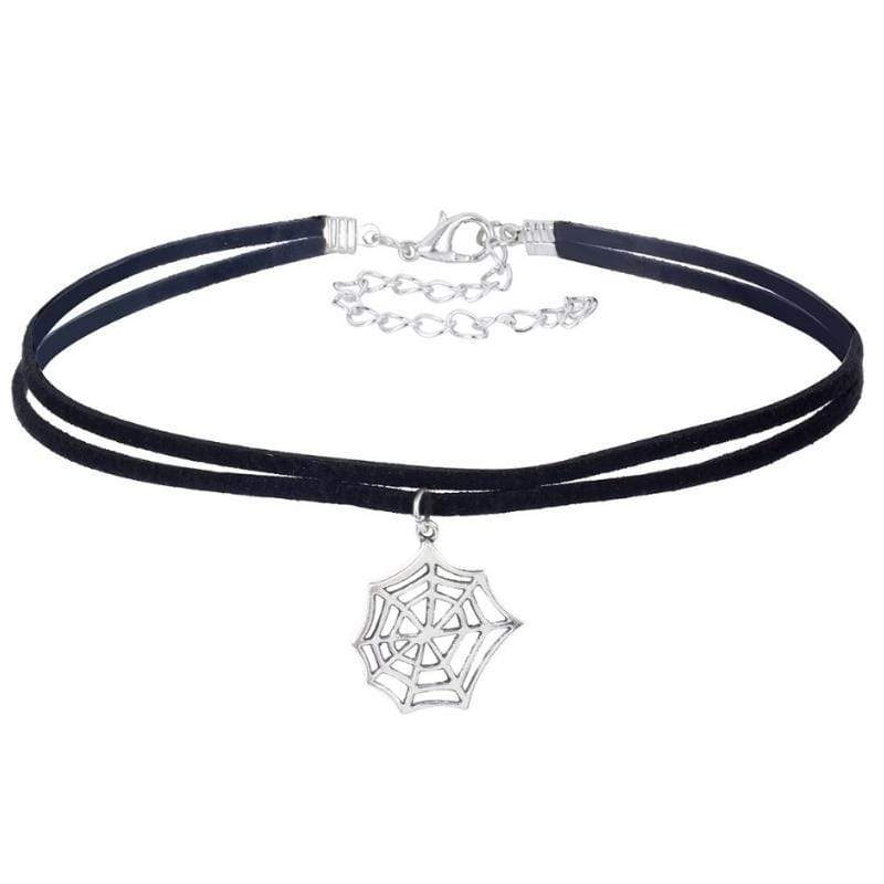 Charlotte's Web Silver & Black Choker Necklace