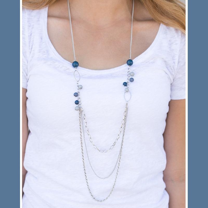 Charmingly Charismatic Gray/Blue Necklace