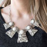Cougar White Stone Statement Necklace