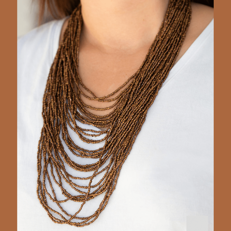 Dauntless Dazzle Copper Seed Bead Necklace