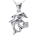 Dolphin Dance Dainty Rhinestone Necklace