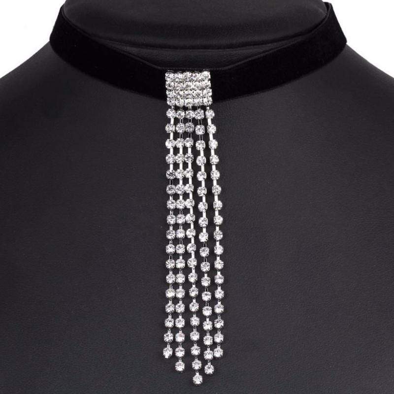 Down in the Valley Quintuplet Rhinestone Strand Choker