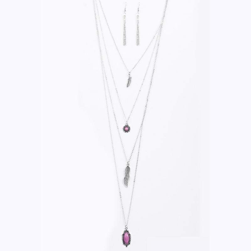 Flying Lessons Quad-Layer Purple Necklace