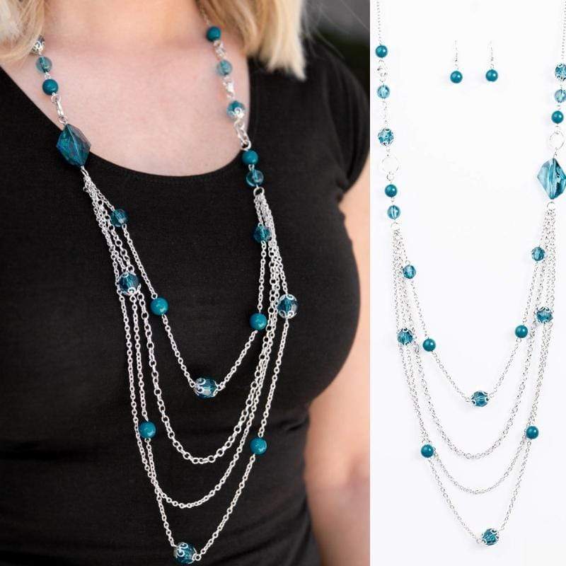 Fool for Jewels Blue Quad-Layer Necklace