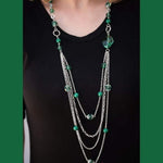 Fool For Jewels Green Quad-Layer Necklace