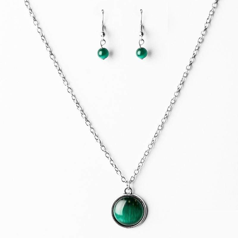 Give Me the Moon Green Necklace