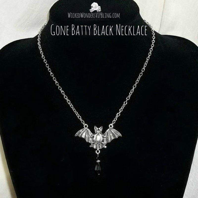 Gone Batty Black Necklace