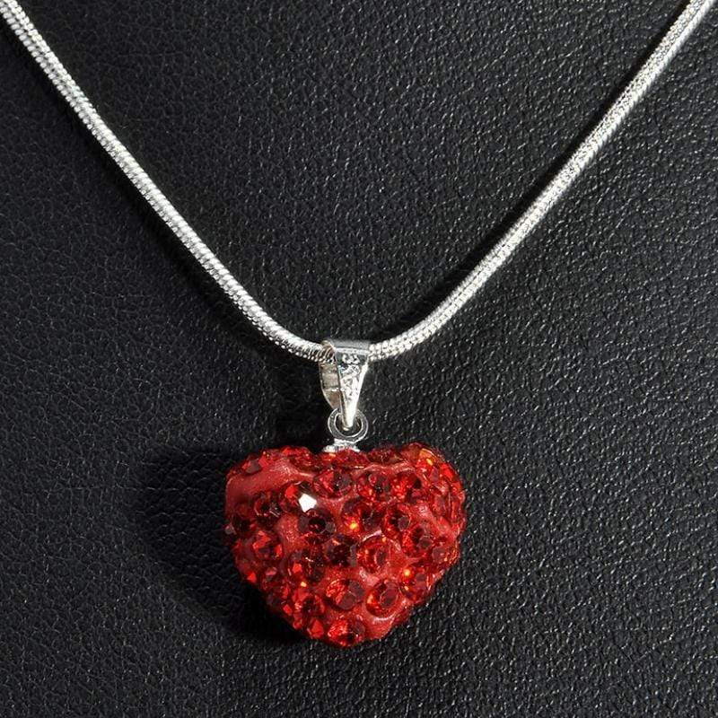 Hearts on Fire Red Rhinestone Necklace