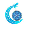 Henna Mandala Blue Glass Pendant Necklace