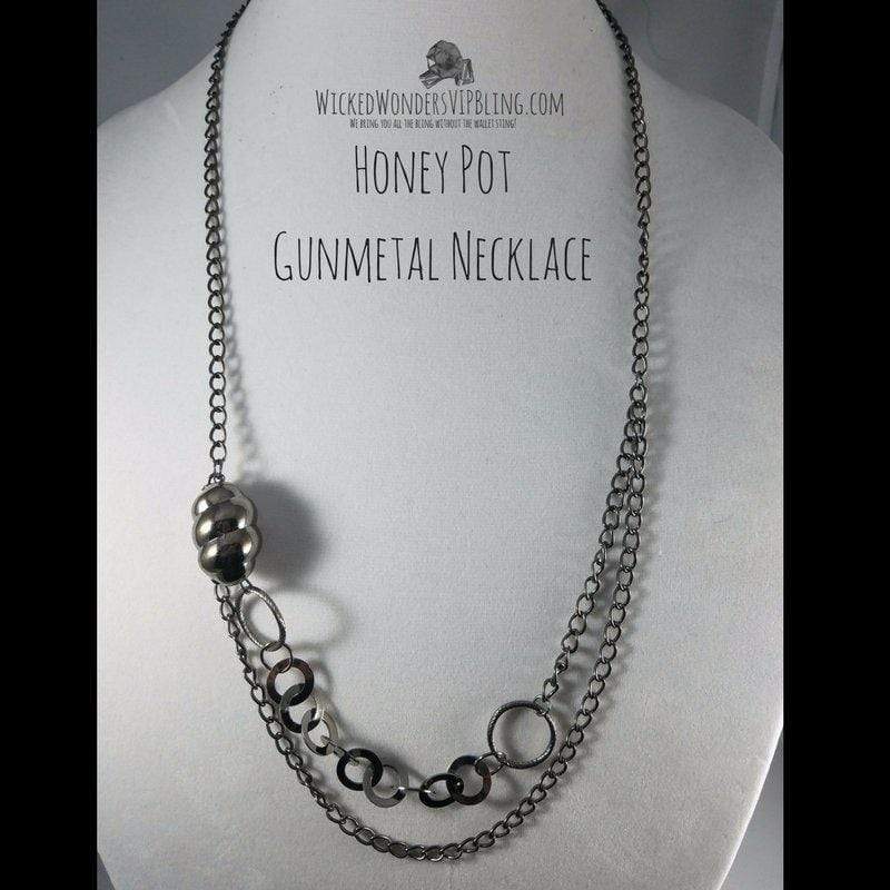 Honey Pot Gunmetal Necklace