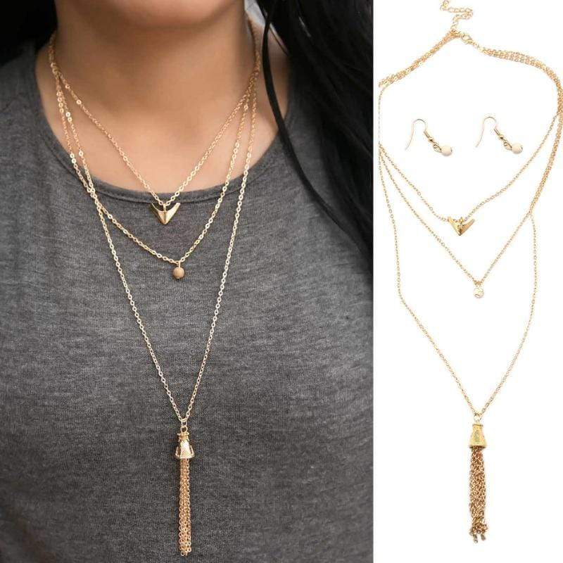 If the Tassel Fits White and Gold Necklace