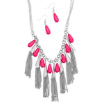 In-FRINGE-Ment Pink Necklace